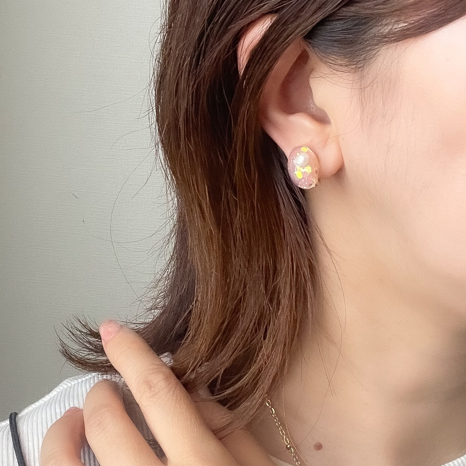 イヤーカフ パール ゆらゆら 揺れる ロングチェーン イヤカフ