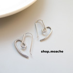 【ピアス】ハートのピアス　シルバーピアス　アクセサリーパーツ　ピアスパーツ　ピアス金具