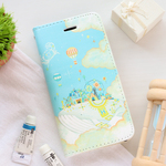 「白クジラの遊園地」iPhone16・15・14・13・12・11・7/8/SE・MAX・XR手帳型スマホケース【内側デザイン入り】