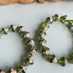 【1連15コセット】#czech beads#チェコビーズ　cathedral12✖️11㍉ peridot green/picasso