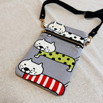 スマホポシェット　ビッグにゃんこ　グレー