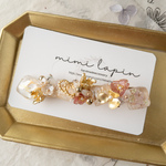 【再販】お花コラージュのゴールドヘアクリップ（受注販売）