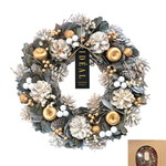★毎年飾れるクリスマスリース★【早割特別価格】ホワイトゴールドベリーL　クリスマス　リース　お正月飾り　しめ縄　しめ飾り　スワッグ　お正月リース　玄関リース　ドアリース　クリスマススワッグ