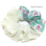 ♡ ミントグリーン　シフォン　シュシュ　♡  