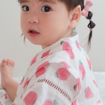 ふんわりガーゼの子ども甚平［いちご］
