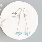  《紫陽花カラーペンダントピアス・イヤリング》　シルバー　　紫陽花　あじさい　グラデーション　アクアマリン　グリーン　ペンダント　雫　しずく