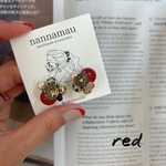 morimoribeadsが（レッド）ピアス／イヤリング