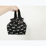  おべんとう袋〜保冷〜　リボン　新品　保冷生地グレー