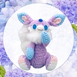 カーバンクル🐰紫陽花色💠 《ファンタジー》あみぐるみ