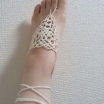 生成りレースの ベアフット サンダル