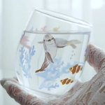 〖 珊瑚と海の生き物グラス イルカB 〗 