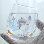 〖 珊瑚と海の生き物グラス イルカA 〗 