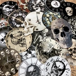 ヴィンテージクロック(Skull)＊ジャンクジャーナル＊コラージュ素材＊コラージュペーパー