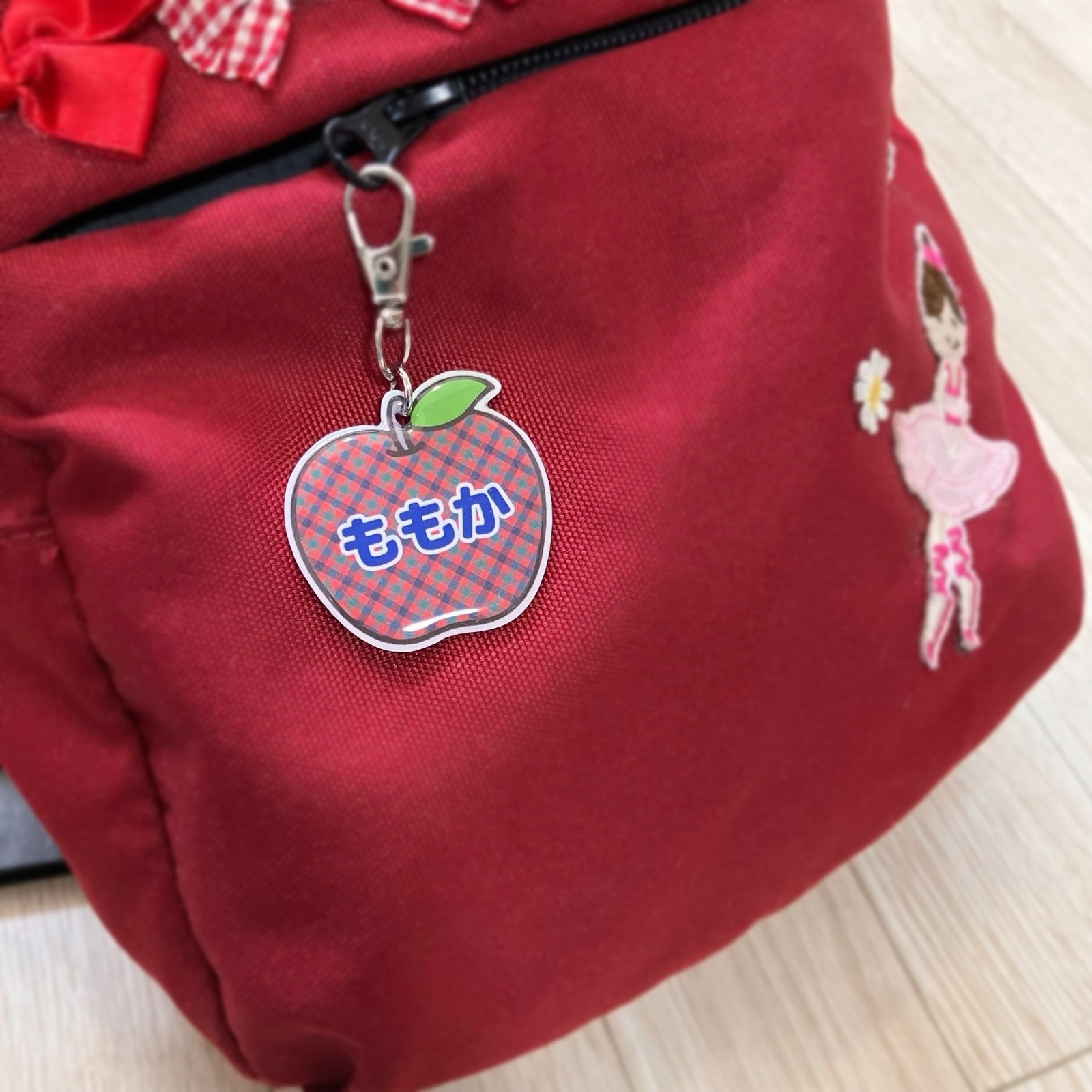 入園、入学準備に】 裏側も可愛い⭐︎ ファミリア チェック柄 りんご