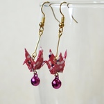 折り鶴ピアス(小鈴)