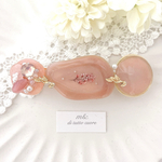  beige pink flowerバレッタ/ヘアクリップ