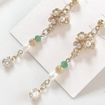 エメラルド＆淡水パールピアス♡