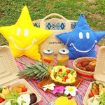 スマイルデニム星クッション