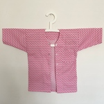 「hさまご注文品」お祭り☆こども鯉口シャツ（ハート /ピンクに赤）