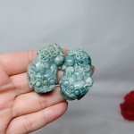 【新入荷】本翡翠保証‼️天然翡翠　藍緑色　貔貅ペア(2点)　ペンダントトップ