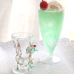 【6/26  21時販売開始予定】くらげのアシンメトリー耳飾り-メロンクリームソーダ-