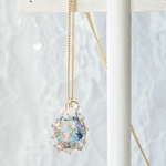 《Shell×Blue》シェルと青いお花のネックレス【受注制作】