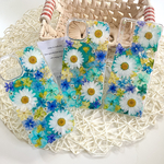 紫陽花たっぷりイエローブルーの押し花スマホケース　全機種対応/iphone/GALAXY/AQUOS/xperia/pixel