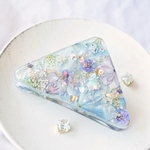 《Shell×Blue》シェルと青いお花のレジンバンスクリップ