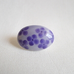 薄紫釉薬に紫陽花帯留め（金具）