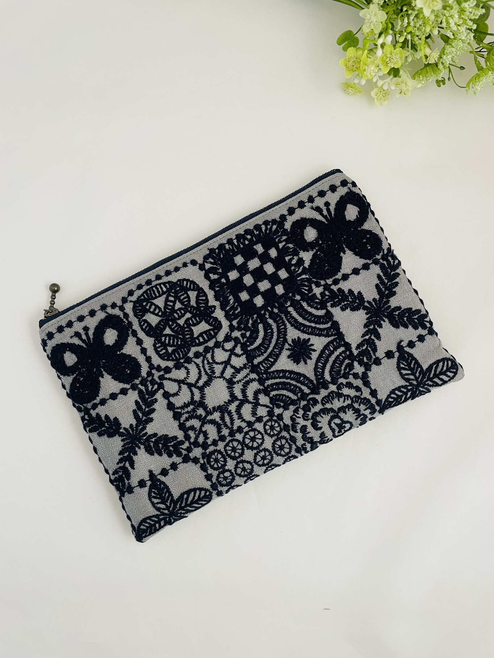 ⚮̈ミナペルホネン まるまるポーチ⚮̈forest tile blue ミナペルホネン