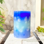 Φ6.7cm×H15cm ペタルキャンドル (スカイブルー) № 000695 /Gradation Candle