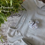 natural*(L)綿麻ストライプ半袖ワンピース