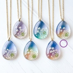  空の雫 レジンネックレス/キーホルダー