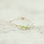 [K14gf] ペリドット ウォーターグリーン 2mm×3*ゴールドフィルド巻きリング