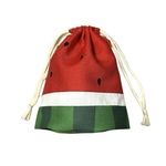 巾着袋 マチ付き☆スイカ🍉レッド【再販】