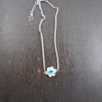 ネオンブルーアパタイト　フラワーパヴェ　ブレスレット　SILVER925