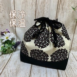 保冷保温　洗える　お弁当袋　保冷弁当　保冷ポーチ　ランチバック　保冷巾着　浴衣バック　保冷ポーチ　紫陽花⑤白地黒花 全11色　洗濯可能