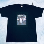 サージェント　カーネーション、ユリ、ユリ、バラ　綿Tシャツ　Lサイズ黒　SML有