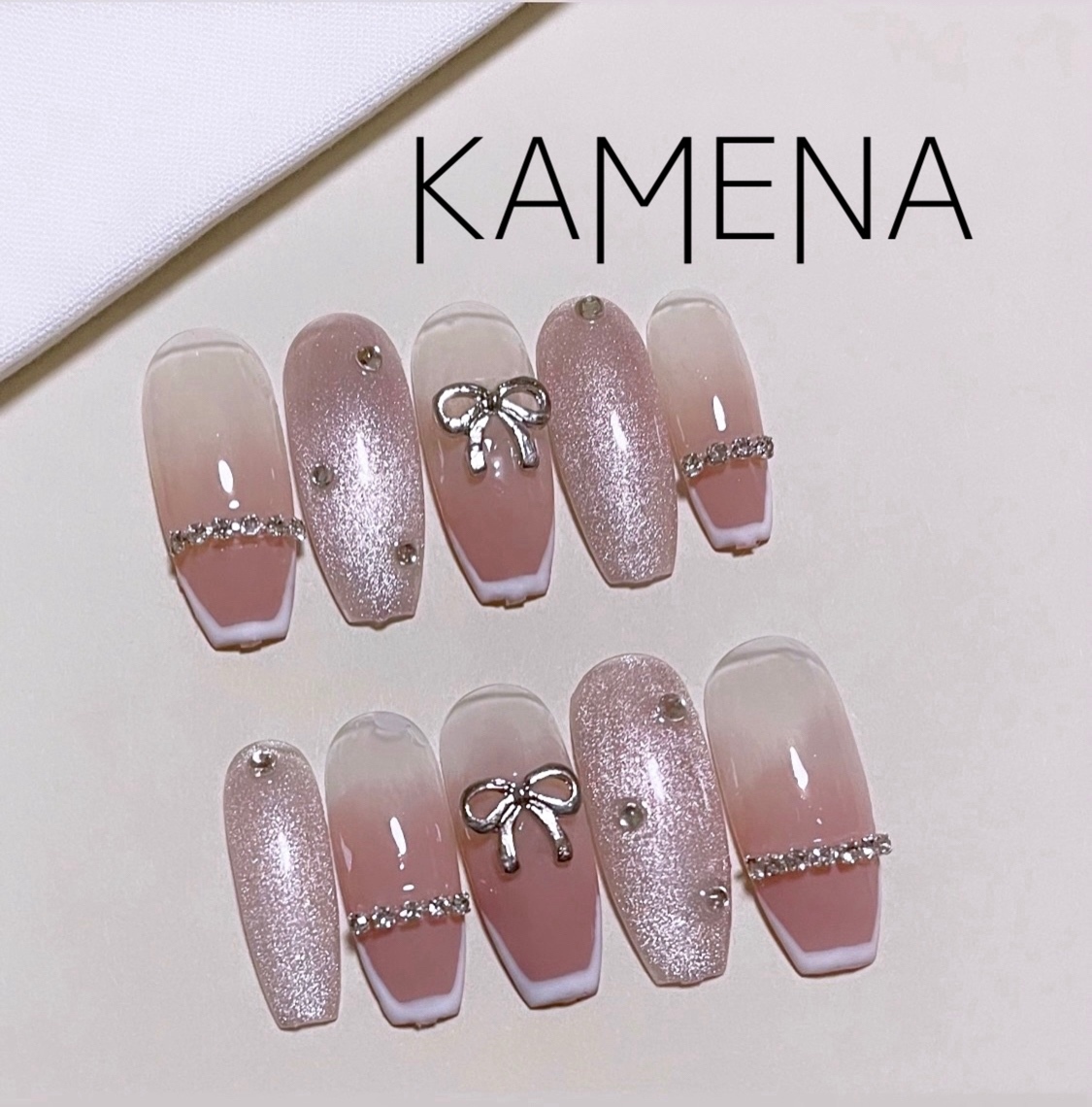 15 ネイルチップ ニュアンスネイル マグネットネイル ワンホンネイル