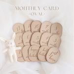 W051 【 monthly card / oval 】 木製 マンスリーカード 月齢フォト アイテム 15枚セット 送料無料 