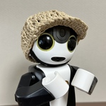 RoBoHoN（ロボホン）用 手編み帽子（さわやか麦わら帽子風）