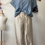 ヨーロッパリネン　クロックドパンツ