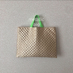 new///メタリック キルティング ハンドメイド レッスンバッグ ゴールド
