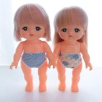 メルちゃんサイズ　パンツ２枚セット　ハート柄　水色　服　下着　パンツ　ソランちゃん　レミンちゃん