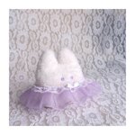 白いねこのぬいぐるみ[雨上がりの紫の紫陽花色の目] Ser014