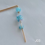 J03 蜻蛉玉簪　水色　トンボ玉かんざし　蜻蛉玉のかんざし