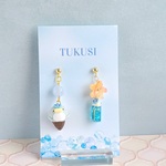 トロピカルペンギンさんアイス(青)　ピアス/イヤリング