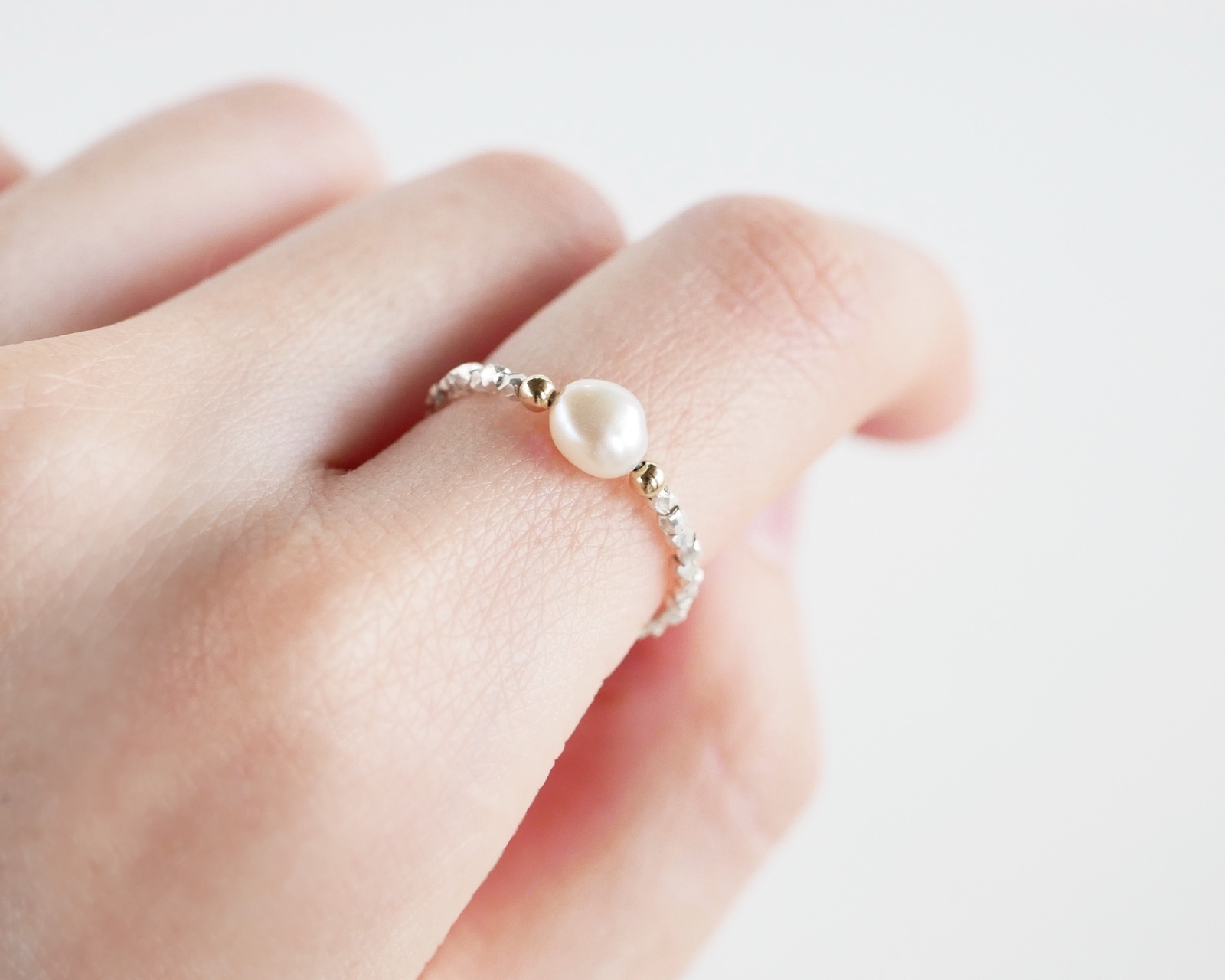 14kgf アリゾナ産ターコイズとハーキマーダイヤモンド、カレン