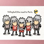 『バレーボール🏐〜ハシビロコウたちのパリオリンピックへの道〜』イラストカード💌