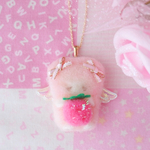 ふわふわひつじのいちご姫ネックレス(ピンク)